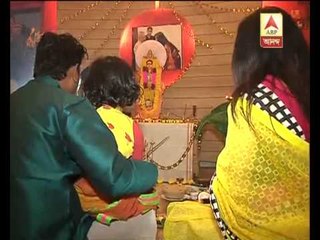 Rituparna Sengupta celebrating Saraswati Puja