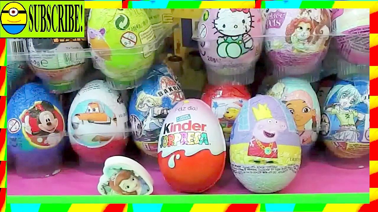 3 Oeufs Surprises Kinder , Peppa pig, Surprise egg Sofia the first Disney киндер сюрприз بيض كندر