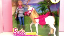 Barbie Pferd und Puppe - Spielzeug Unboxing und Demonstration Deutsch