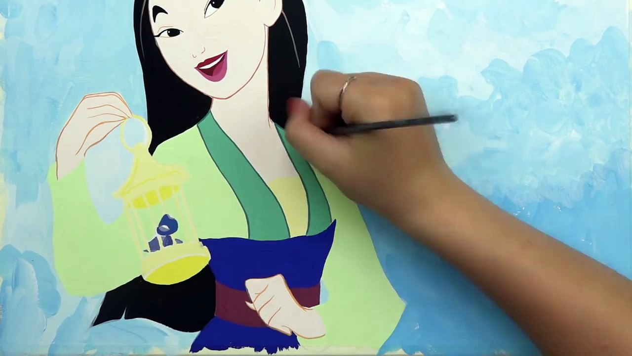 SPEED DRAWING MULAN - Disney Princess Watercolor Painting
