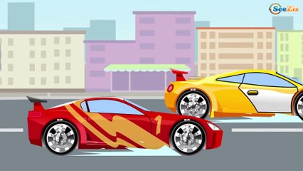El Camión de bomberos es Rojo infantiles - Carritos para niños - Caricatura de carros