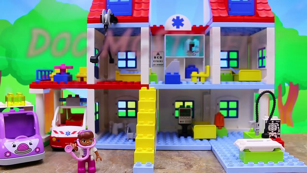Doc McStuffins Duplo Lego Hospital with Superheroes Superman and Batman with Spiderman