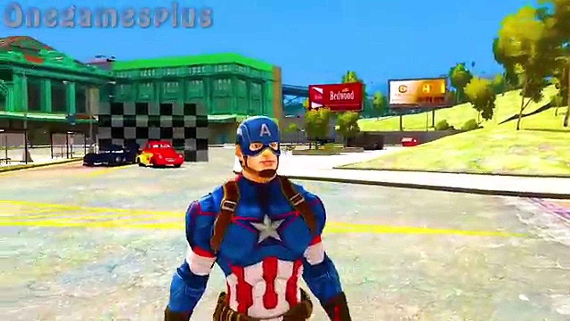 ⁣Disney PIXAR cars for Kids Bruce McQueen & Batmobile Batman & Captain america Childrens Song