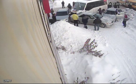 Mini Bus Rams Parked Cars and Bystanders