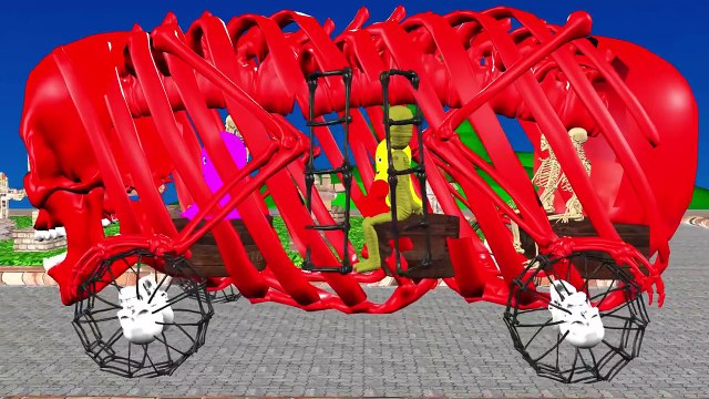 Wheels On The Bus Skeleton - Wheels On The Bus Go Round And Round - Nursery Rhymes Collection