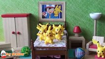 Five Little Pikachu Jumping on the Bed Nursery Song | Pokémon Jumping on the Bed