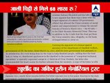 Rs 68 lakh given to Khurshid's trust on basis of forged letter