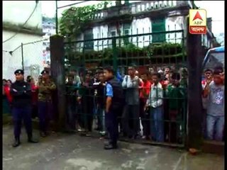 hill agitation by gjm workers, supporters.