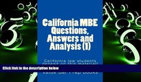 Best Price California MBE Questions,  Answers and Analysis (1): California law students depend on