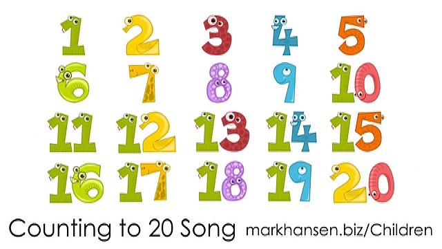 Counting Songs 1-20 for Children Numbers to Song Kids Kindergarten Toddlers Animal Number 1234