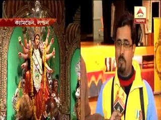 Prabase pujo:  preparation of Durga pujo during saptomi at Camden in London