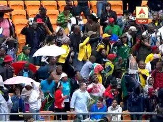 Crowd attend Mandela's national memorial service at FNB Stadium, Johannesburg