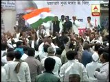 Anna Hazare and his followers celebrating at Relegan Sidhi