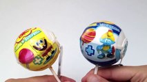Chupa Chups Surprise Eggs - The Smurfs and SpongeBob Chupa Chups - Los Pitufos Bob Esponja