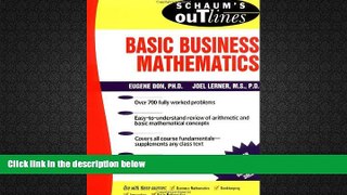 Best Price Schaum s Outline of Basic Business Mathematics Eugene Don For Kindle