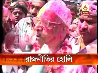 Political leaders play holi on monday in a spirit of festival.