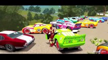 IRON MAN SMASH CARS PARTY! Nursery Rhymes with Disney Pixar Cars Lightning McQueen Colors