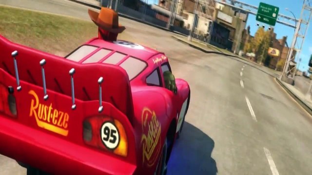 Spider Man Superhero marvel comics & Disney Lightning McQueen Cars Hulk Sheriff Woody Race!!!