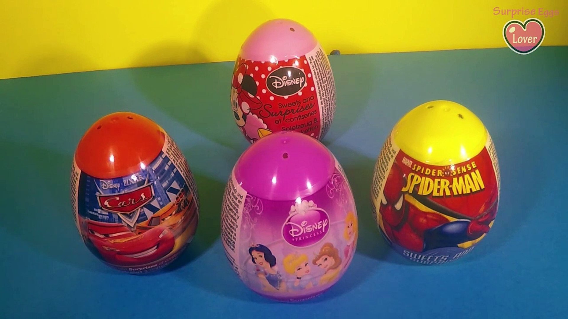 Surprise Eggs, Disney Princess, Spiderman, Disney Pixar Cars, Disney Collector