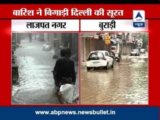Water logging at various spots in Delhi; traffic woes