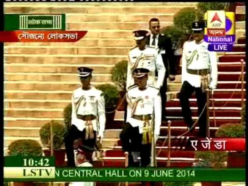 President Pranab Mukherjee on his way to address joint sitting of Parliament