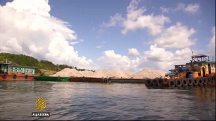 What's the environmental impact of Cambodia's sand mining?