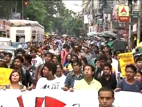 Presidency university students rally to lalbazar protesting police atocities at JU