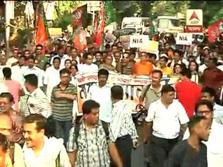 BJP rally in Kolkata deamanding NIA probe in Burdwan blast