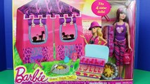 Frozen Family Kids, Anna, Kristoff Jr CAMPING with Barbie Sisters Safari Tent Skipper DisneyCarToys