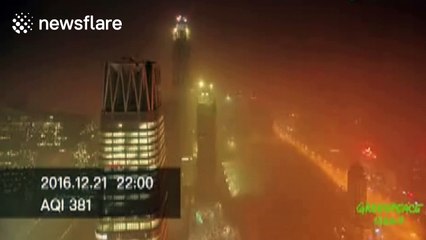 Time-lapse video of 'smog dispersal' in northern China