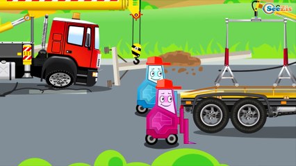 The Yellow Truck and The Crane - Construction Trucks Video - Vehicle & Chi Chi Car for children