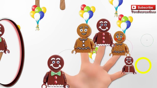 Gingerbread Man Cake pops Cookies in Lego Finger Family Song Nursery Rhymes for Children Preschool