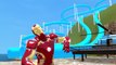 Iron Man Playtime & Slides Water Water Playground Park with Disney McQueen Cars