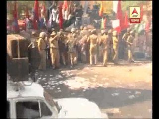 TRV protestor clash outside visual