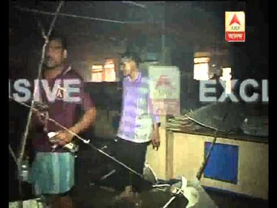 fire  inside shantiniketan building