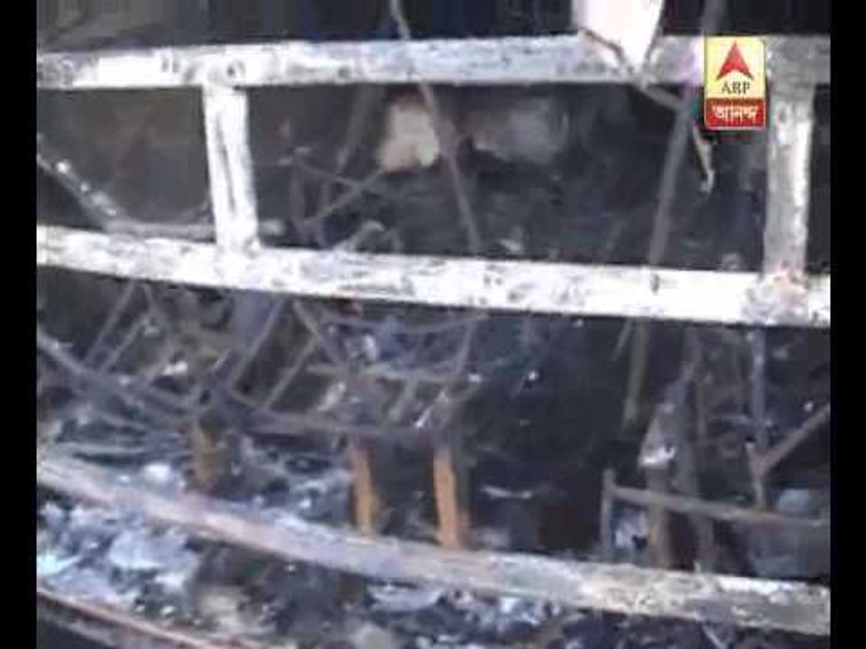 fire at belgachia ctc bus depot