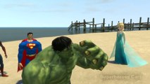Hulk teach to dance Spiderman, Batman, Elsa, Superman with Cars Lightning McQueen Nursery Rhymes