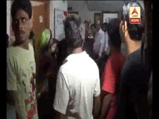 fighting between TMC and Congress candidate inside Kandi police station campus