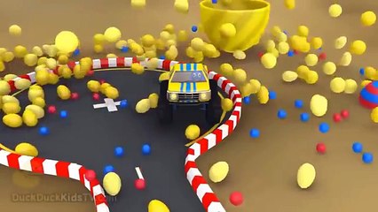Learn Colors with Monster Trucks for Children Kids Surprise Eggs 3D Toys Color