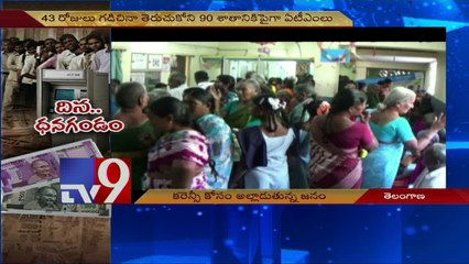 Customers protest over Bank's failure to dispense cash in Guntur - TV9