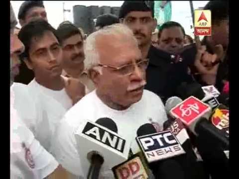 International Yoga Day: Manohar Lal Khattar arrives for celebrations in Haryana