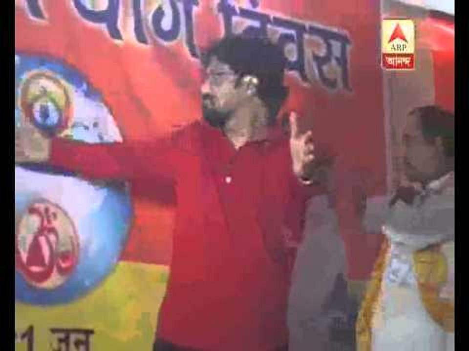 Babul performs yoga at Asansol
