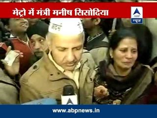 Delhi minister Manish Sisodia travels in metro, interacts with people there