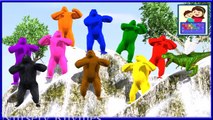learn 3d colors with king kong & Jurassic dinosaur-animated cartoons for kids || by nursery rhymes