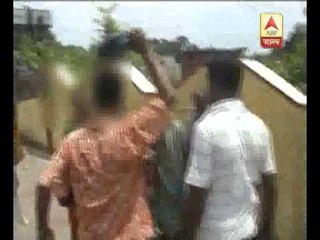 GRP beaten up with shoe a woman Suspecting mobile thief