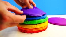 How To Make Playdough Kinder Surprise Egg Rainbow Cake - DIY Play Doh Cake with Toys