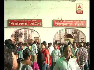 On friday morning train service is temporarily disrupted at Sealdah south section