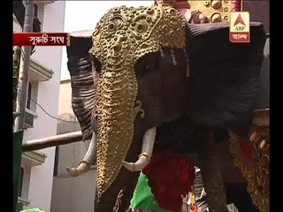 Public gather from the morning at Suruchi Sangha