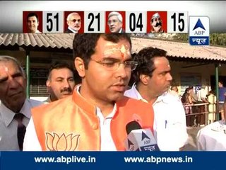 BJP candidate from West Delhi Loksabha Constituency Parvesh Verma casts his vote