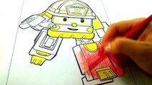 Coloring Robocar Poli Transforming Robots 로보카폴리 with Робокар Поли Roy - Eggs and Toys TV